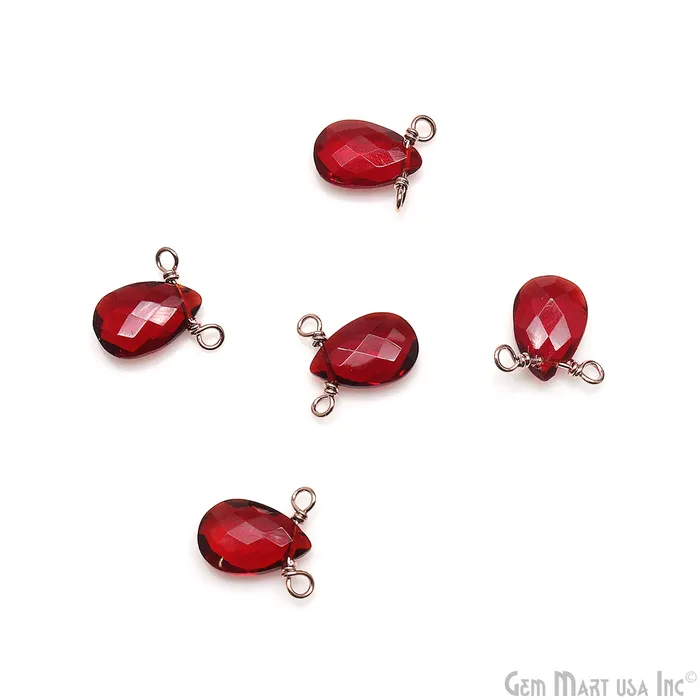 Earrings GemMartUSA Pears 7x11mm Double Bail Rose Gold Wire Wrapped Gemstone Connector