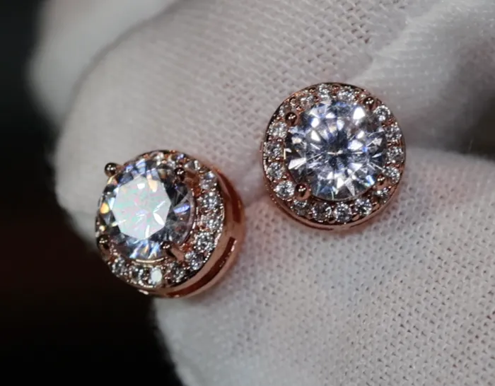 Earrings Rose Gold Diamond Ear Studs Rose Gold Ear Studs Lab Diamonds London