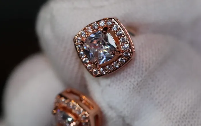 Earrings Rose Gold Diamond Ear Studs Rose Gold Ear Studs Lab Diamonds London
