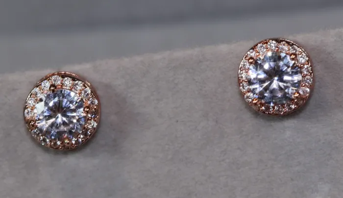 Earrings Rose Gold Diamond Ear Studs Rose Gold Ear Studs Lab Diamonds London