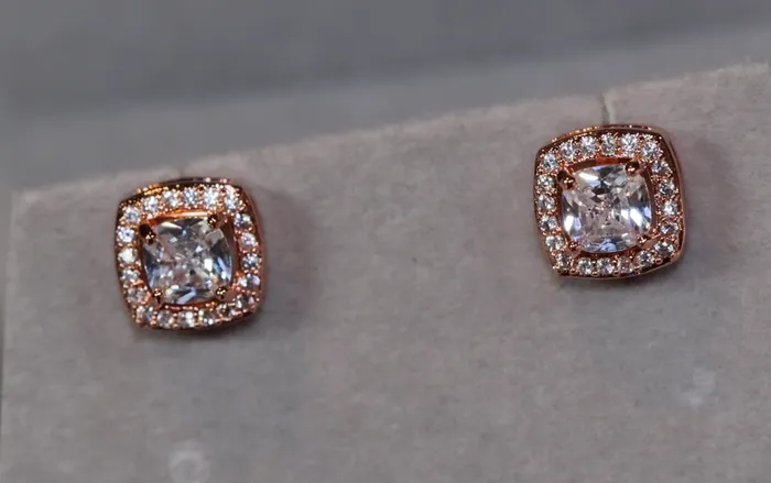 Earrings Rose Gold Diamond Ear Studs Rose Gold Ear Studs Lab Diamonds London