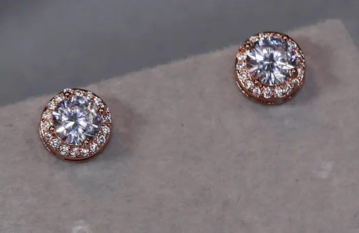 Earrings Rose Gold Diamond Ear Studs Rose Gold Ear Studs Lab Diamonds London