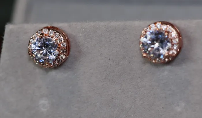Earrings Rose Gold Diamond Ear Studs Rose Gold Ear Studs Lab Diamonds London
