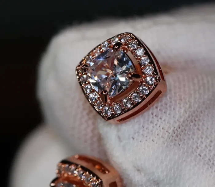 Earrings Rose Gold Diamond Ear Studs Rose Gold Ear Studs Lab Diamonds London