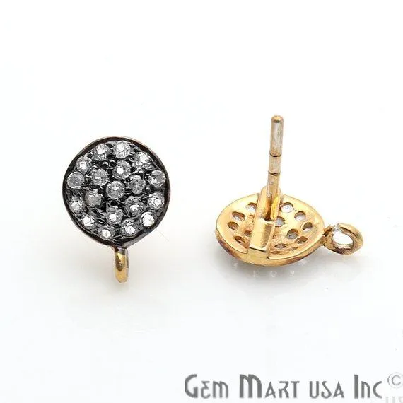 GemmartUSA DIY Cubic Zirconia Earring Supply Cubic Zircon Studs CZ Pave Earrings Loop Connector Earrings Gold Bail Studs 1 Pair Earrings GemmartUSA DIY Cubic Zirconia Earring Supply Cubic Zircon Studs CZ Pave Earrings Loop Connector Earrings Gold Bail Studs 1 Pair Earrings