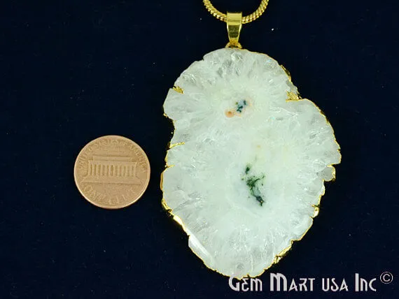 GemMartUSA Necklaces One Of A Kind Druzy Gold Electroplated Necklace Chain Pendant
