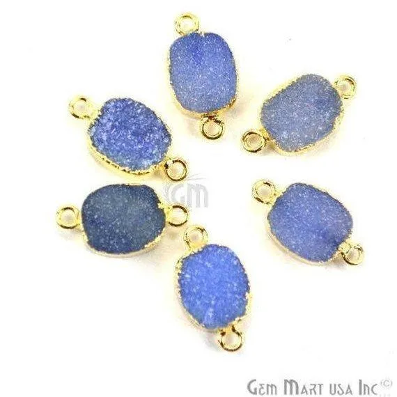 Gold Electroplated Druzy 10x12mm Octagon Double Bail Druzy Gemstone Connector GemMartUSA PreStyled Sets