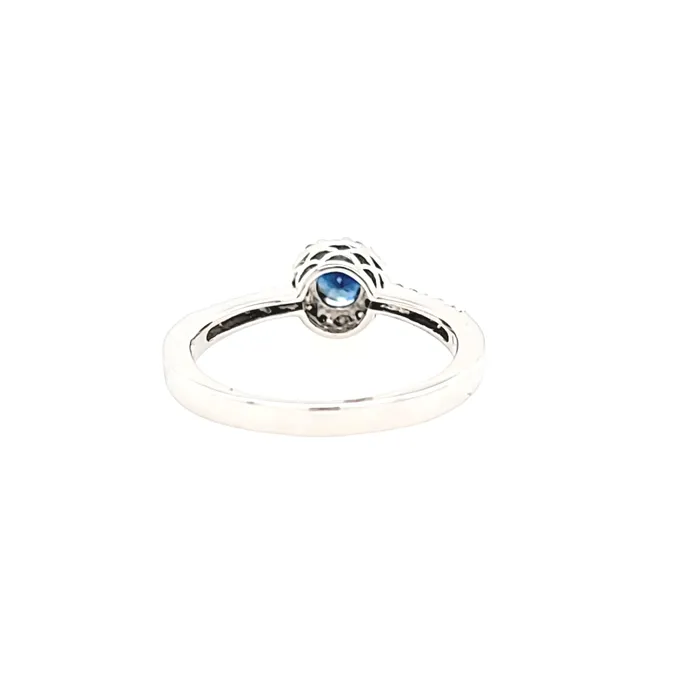 Grandeur Creations CLEARANCE 14k White Gold Deep Blue Sapphire Diamond Ring I2971 Rings