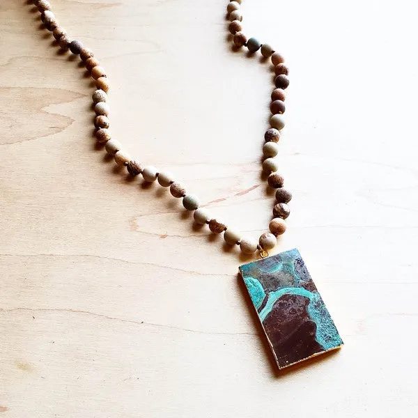 JASPER Necklace with Ocean Agate Pendant The Jewelry Junkie Necklaces JASPER Necklace with Ocean Agate Pendant The Jewelry Junkie Necklaces