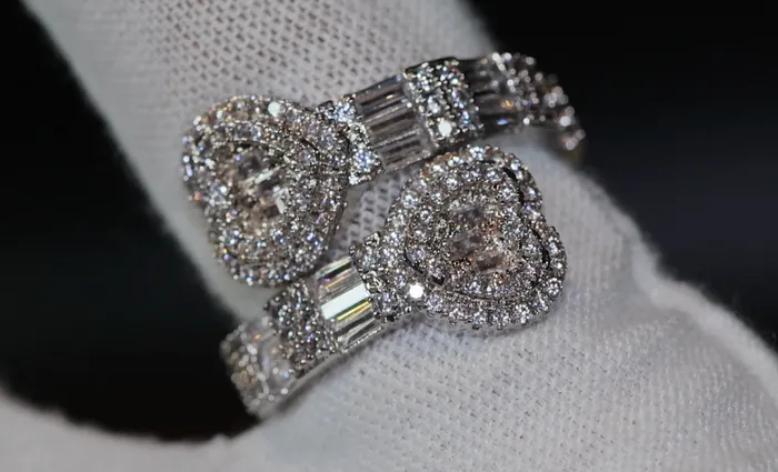 Lab Diamonds London Rings Baguette ring diamond heart ring Eternity ring heart shaped ring Diamond Heart Ring Bling Ring