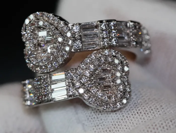Lab Diamonds London Rings Baguette ring diamond heart ring Eternity ring heart shaped ring Diamond Heart Ring Bling Ring
