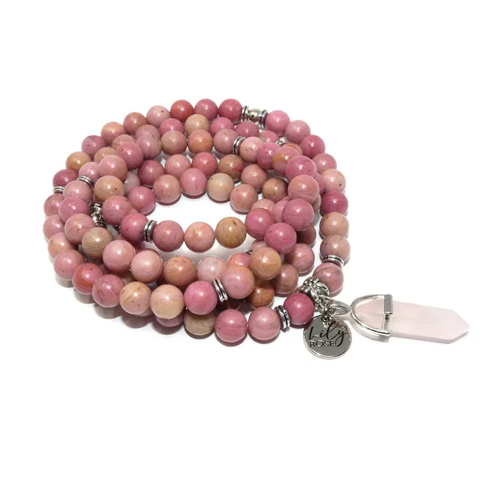 Lily Rose Jewelry Bracelets Just Restock Only 2 Rhodonite Unconditional Love Compassion 108 Mala Necklace Bracelet