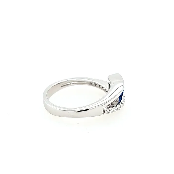 LIV Rings 14k White Gold Sapphire Diamond Ring I8189