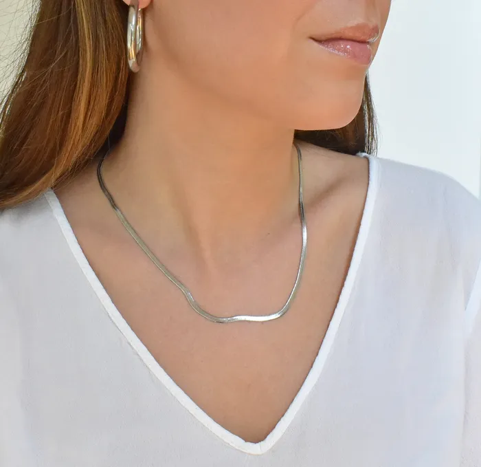 Mai Dsire Necklaces BECCA SILVER SNAKE CHAIN NECKLACE