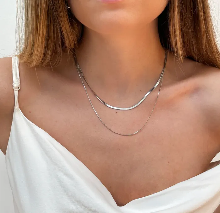 Mai Dsire Necklaces BECCA SILVER SNAKE CHAIN NECKLACE
