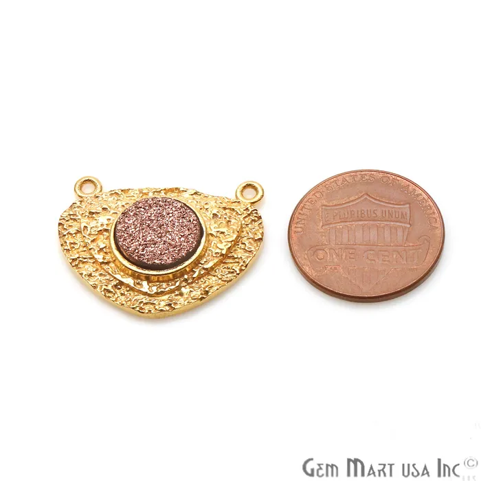 Necklaces GemmartUSA Druzy Gemstone 25x19mm Trillion Gold Plated Cat Bail Connector Pendant Necklaces GemmartUSA Druzy Gemstone 25x19mm Trillion Gold Plated Cat Bail Connector Pendant