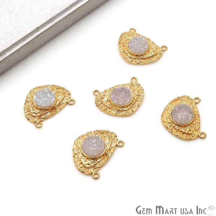 Necklaces GemmartUSA Druzy Gemstone 25x19mm Trillion Gold Plated Cat Bail Connector Pendant Necklaces GemmartUSA Druzy Gemstone 25x19mm Trillion Gold Plated Cat Bail Connector Pendant