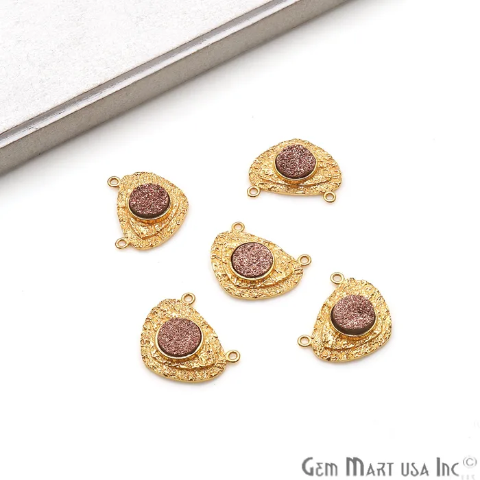 Necklaces GemmartUSA Druzy Gemstone 25x19mm Trillion Gold Plated Cat Bail Connector Pendant Necklaces GemmartUSA Druzy Gemstone 25x19mm Trillion Gold Plated Cat Bail Connector Pendant