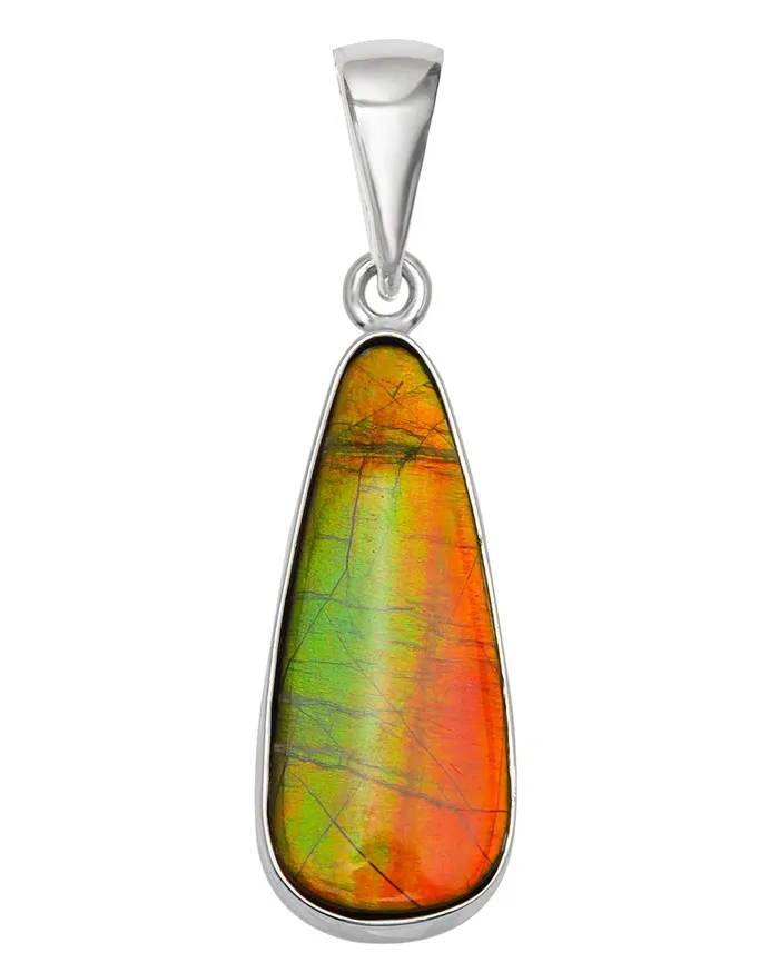 Necklaces YoTreasure 835 Ct Ammolite 925 Sterling Silver Necklace Pendant Jewelry