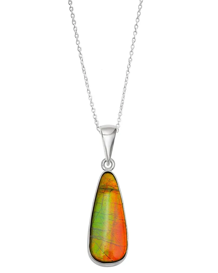Necklaces YoTreasure 835 Ct Ammolite 925 Sterling Silver Necklace Pendant Jewelry