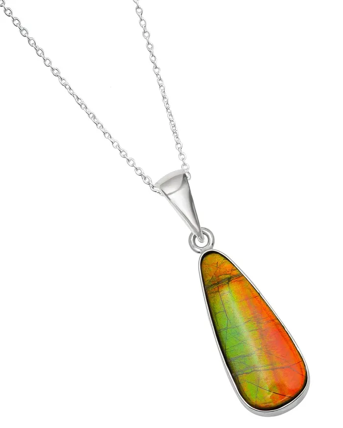 Necklaces YoTreasure 835 Ct Ammolite 925 Sterling Silver Necklace Pendant Jewelry