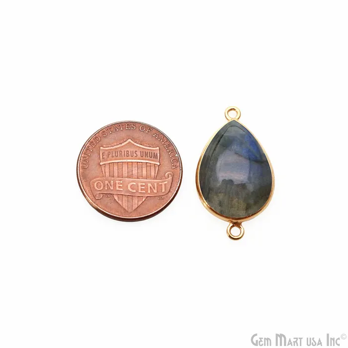 PreStyled Sets GemmartUSA Flashy Labradorite Cabochon 13x18mm Pears Double Bail Gold Plated Gemstone Connector PreStyled Sets GemmartUSA Flashy Labradorite Cabochon 13x18mm Pears Double Bail Gold Plated Gemstone Connector