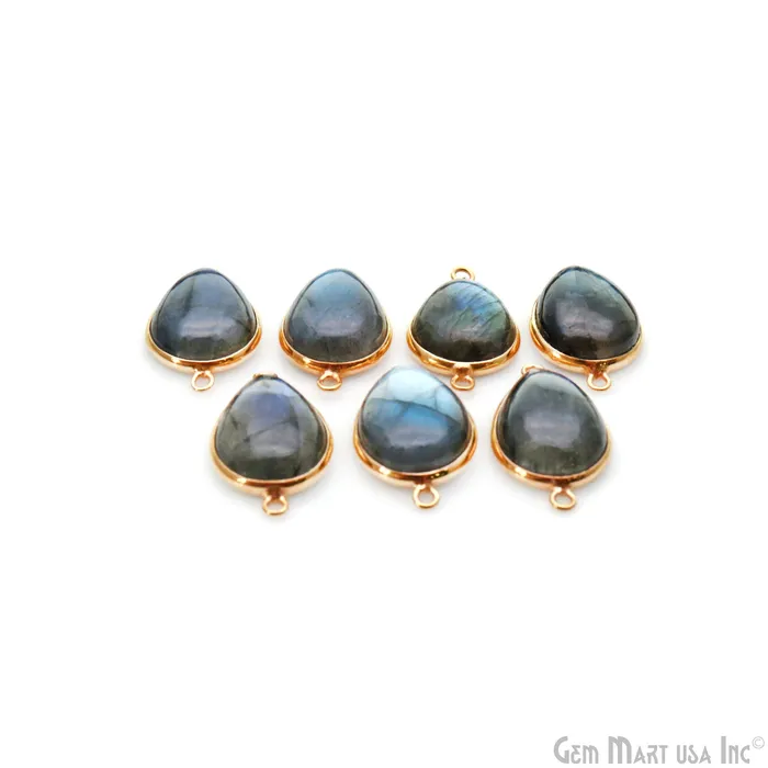 PreStyled Sets GemmartUSA Flashy Labradorite Cabochon 13x18mm Pears Double Bail Gold Plated Gemstone Connector PreStyled Sets GemmartUSA Flashy Labradorite Cabochon 13x18mm Pears Double Bail Gold Plated Gemstone Connector