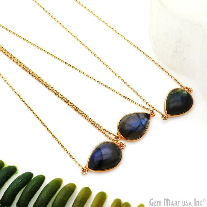 PreStyled Sets GemmartUSA Flashy Labradorite Cabochon 13x18mm Pears Double Bail Gold Plated Gemstone Connector PreStyled Sets GemmartUSA Flashy Labradorite Cabochon 13x18mm Pears Double Bail Gold Plated Gemstone Connector