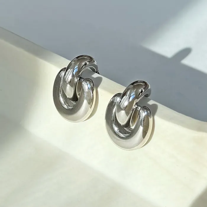 PRESLEY SILVER DOOR KNOCKER EARRINGS Mai Dsire Earrings