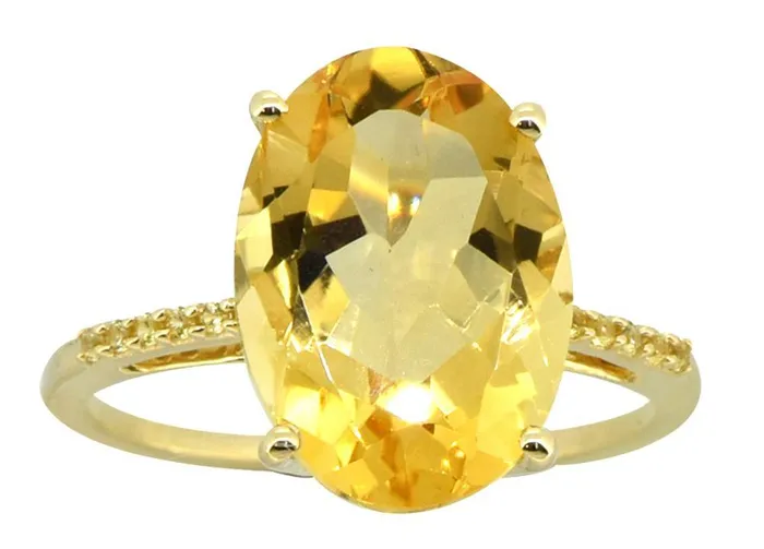 Rings 775 Ct Oval Citrine Solid 14K Yellow Gold Princess Ring YoTreasure