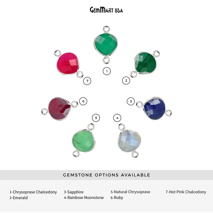 Rings GemMartUSA Heart 14mm Silver Bezel Double Bail Gemstone Connector Rings GemMartUSA Heart 14mm Silver Bezel Double Bail Gemstone Connector