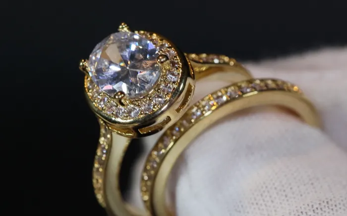 Rings Gold Wedding Ring Set Gold Wedding Ring Set Engagement Ring Set Lab Diamonds London
