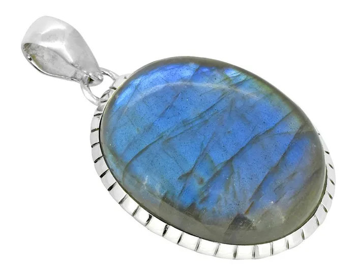 Solid 925 Sterling Silver Labradorite Gemstone Pendant Fashion Women Chain Necklace Jewelry 18 YoTreasure Necklaces