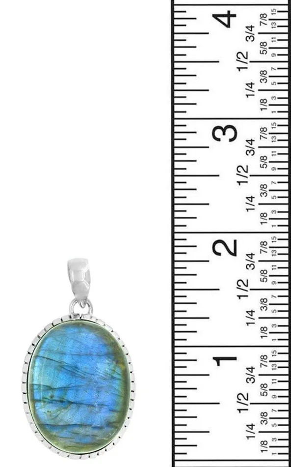 Solid 925 Sterling Silver Labradorite Gemstone Pendant Fashion Women Chain Necklace Jewelry 18 YoTreasure Necklaces