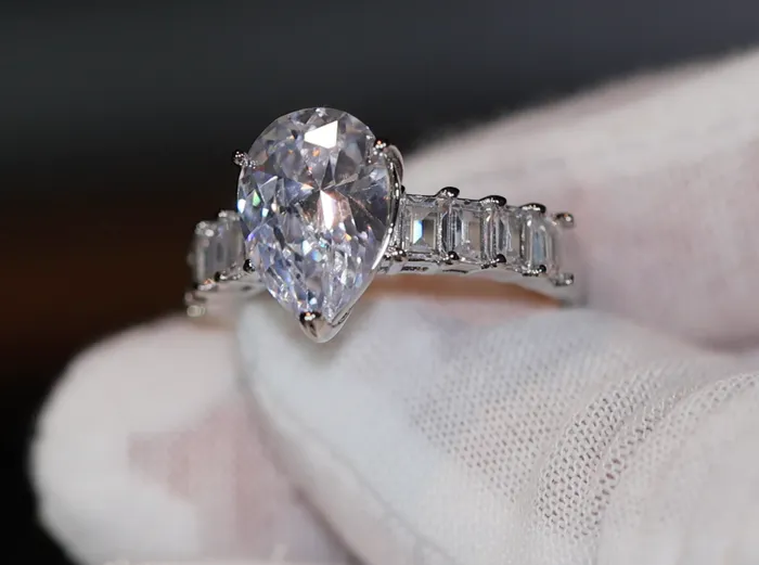 Teardrop Ring Pear Shape Ring Teardrop Engagement Ring Tear Drop Ring Lab Diamonds London Rings