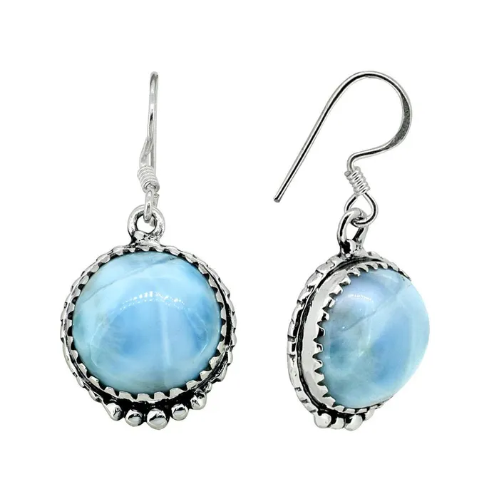 YoTreasure Earrings Larimar Solid 925 Sterling Silver Dangle Earrings Jewelry