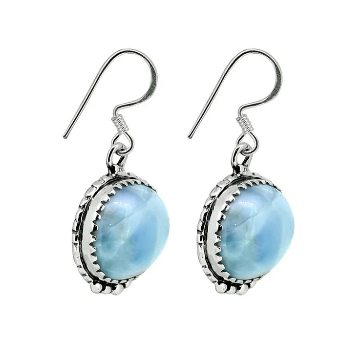 YoTreasure Earrings Larimar Solid 925 Sterling Silver Dangle Earrings Jewelry