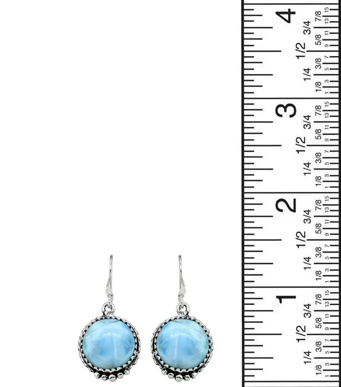YoTreasure Earrings Larimar Solid 925 Sterling Silver Dangle Earrings Jewelry
