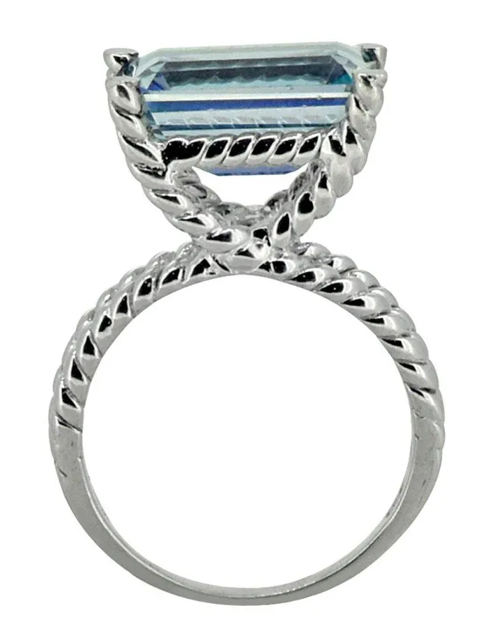 YoTreasure Rings Coated Blue Topaz Gemstone Solid 925 Sterling Silver Ring Jewelry