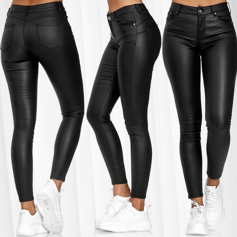 Leggings & Hosen | Damen  Pcskin Beschichtete High Waist Leggings Bekleidung Damen